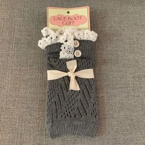 NEW *Lace Boot Cuffs* Grey with Lace *Bundle*